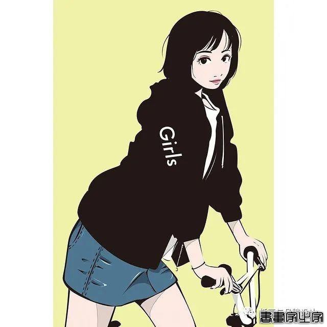 插画丨街头嘻哈少女的潮牌街拍，干净的笔触明亮的色调，每个场景都太有感觉了-49.jpg