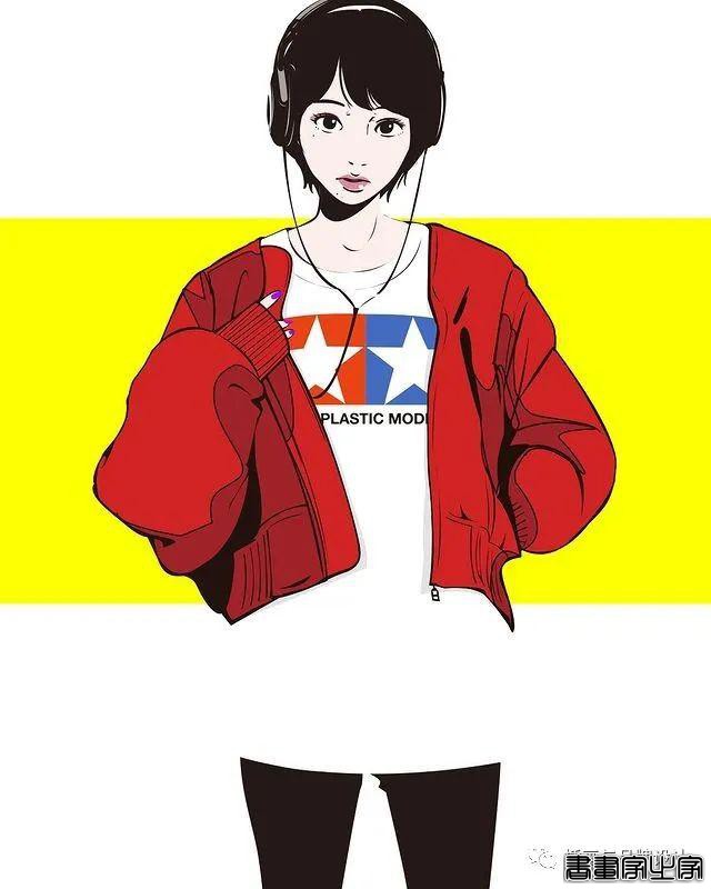 插画丨街头嘻哈少女的潮牌街拍，干净的笔触明亮的色调，每个场景都太有感觉了-54.jpg