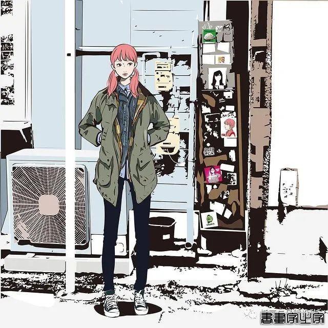 插画丨街头嘻哈少女的潮牌街拍，干净的笔触明亮的色调，每个场景都太有感觉了-60.jpg