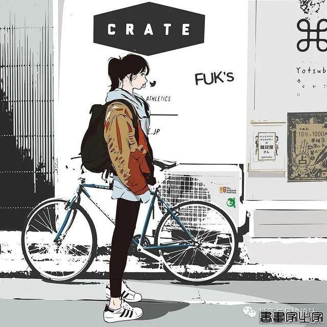 插画丨街头嘻哈少女的潮牌街拍，干净的笔触明亮的色调，每个场景都太有感觉了-62.jpg