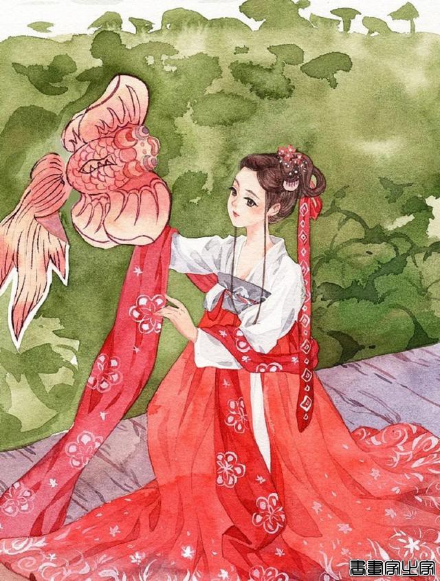 古风插画欣赏｜春天来啦#古风#插画#壁纸##水彩#中国元素#-7.jpg