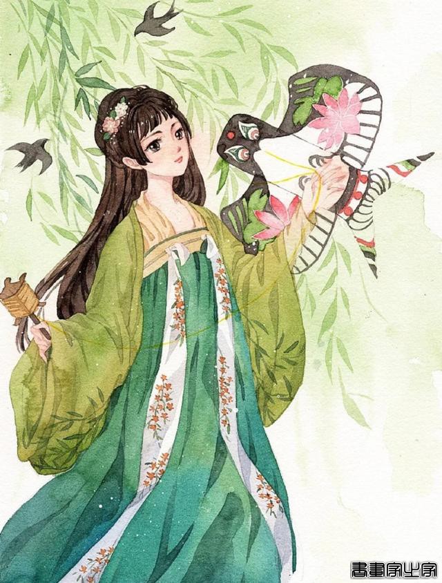 古风插画欣赏｜春天来啦#古风#插画#壁纸##水彩#中国元素#-9.jpg
