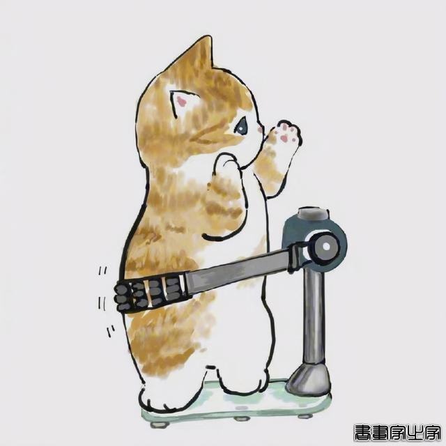 插画：努力减肥的猫咪插画，可甜可萌-7.jpg