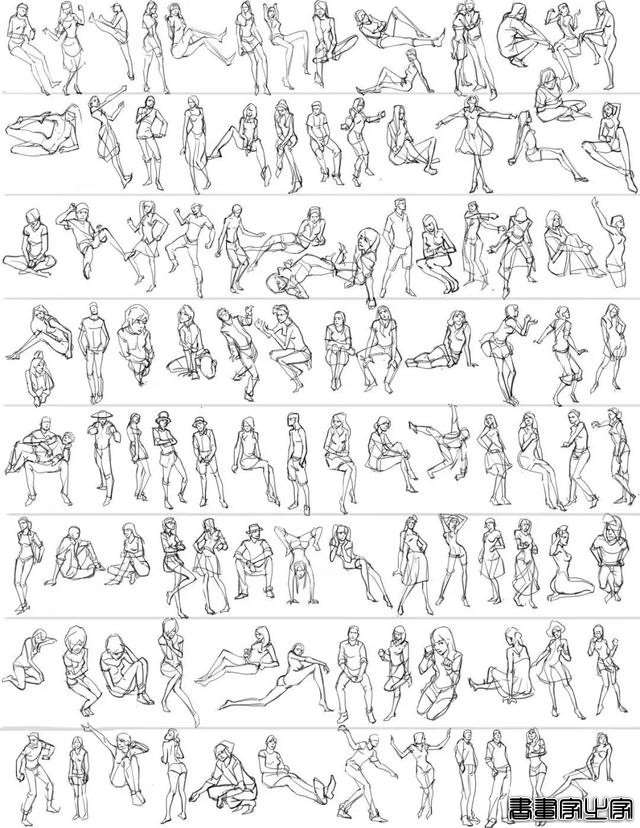 人体插画设计没手感？送你15000套人体各种姿势插画线稿+大神作品-10.jpg