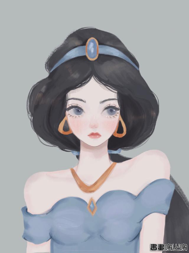 「女生头像」美美的迪士尼公主插画-7.jpg