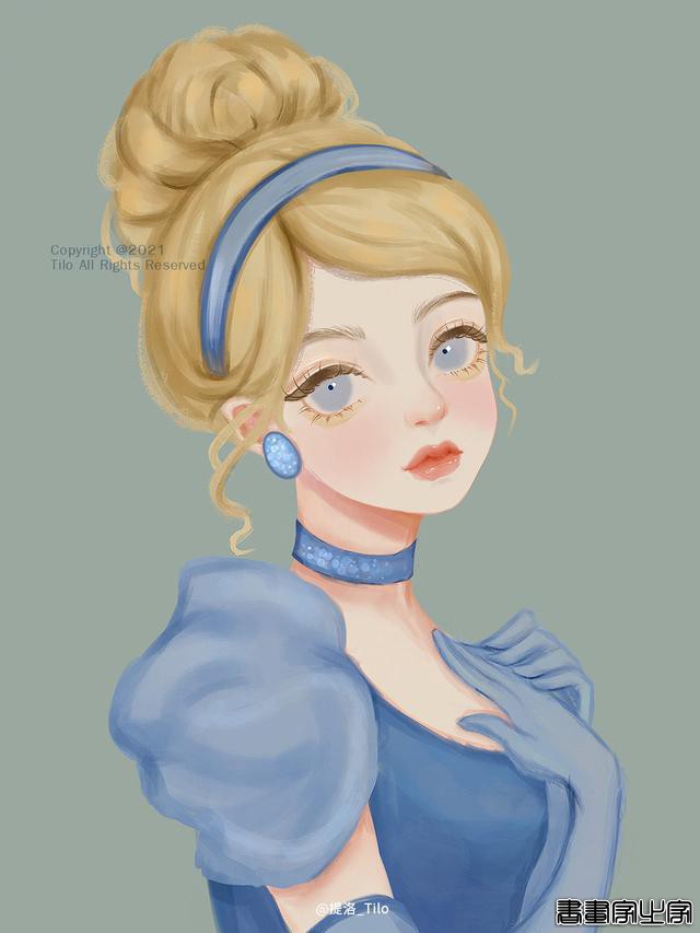「女生头像」美美的迪士尼公主插画-5.jpg