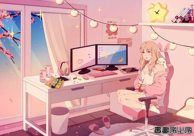 一组粉色梦幻插画分享-5.jpg