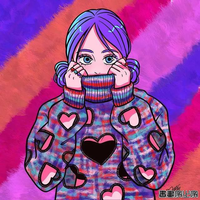 壁纸 | 插画师 Momoi Machiko 笔下色彩丰富的少女形象-14.jpg