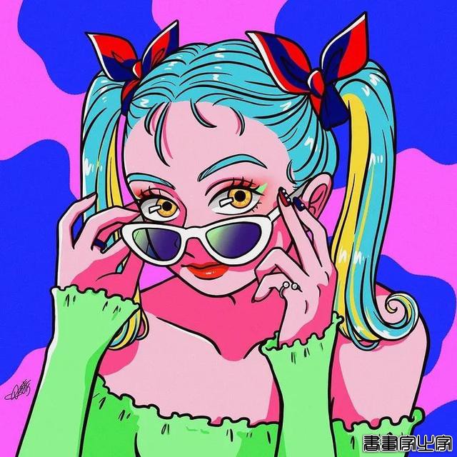 壁纸 | 插画师 Momoi Machiko 笔下色彩丰富的少女形象-16.jpg