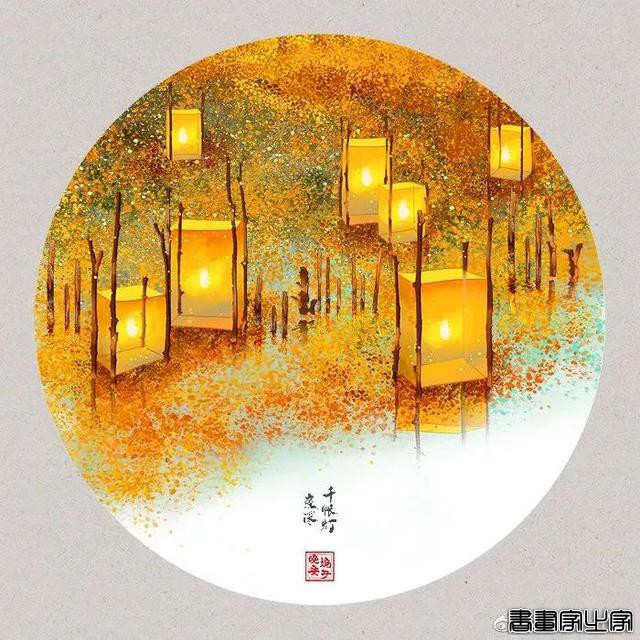 来自画师晚安婉子的金色诗行插画，每一张都美炸了-6.jpg