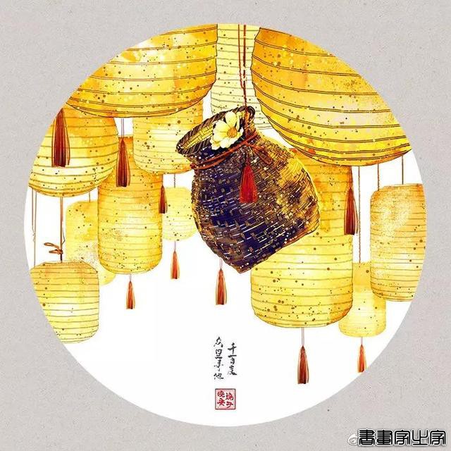 来自画师晚安婉子的金色诗行插画，每一张都美炸了-8.jpg