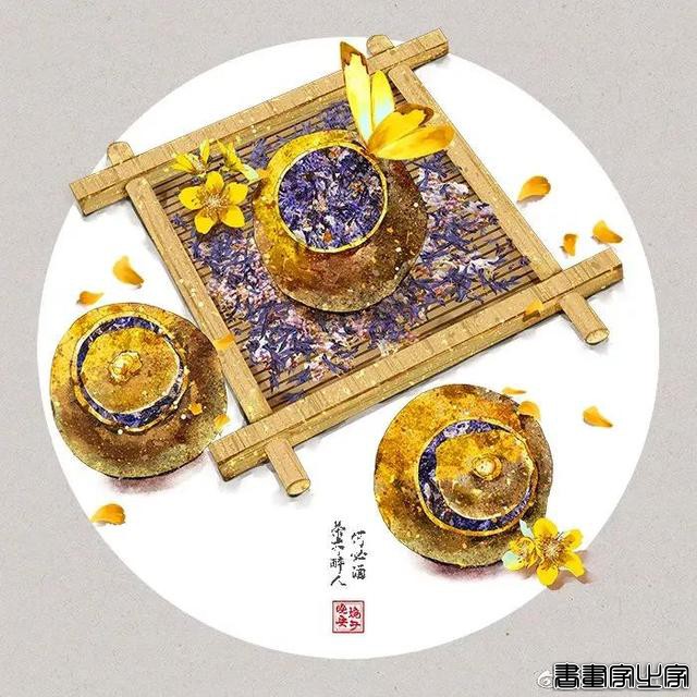 来自画师晚安婉子的金色诗行插画，每一张都美炸了-7.jpg