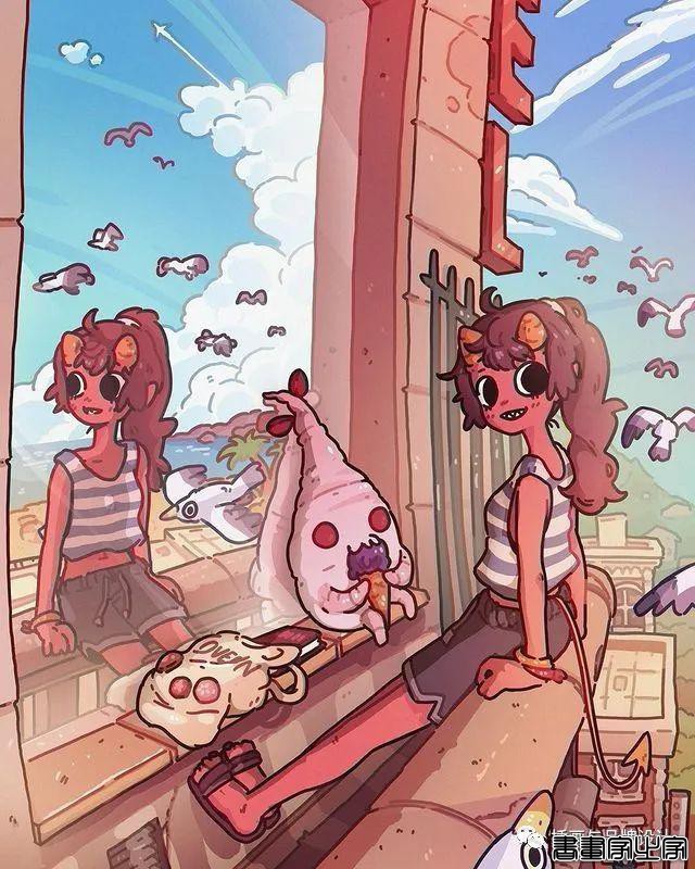 插画丨插画师笔下奇异的世界，充满了幻想和创意的插画，场景和构图设计都十分有趣-4.jpg