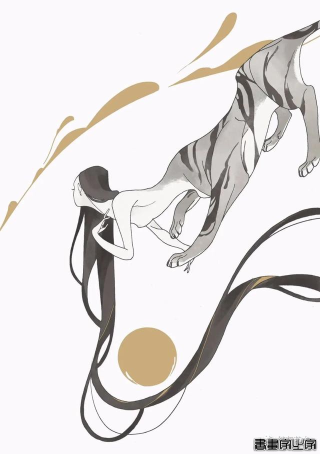唯美的人头兽身插画-12.jpg