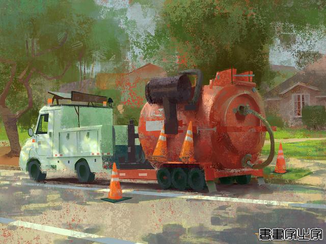 温馨的画风！Tommy Kim街景插画作品-11.jpg