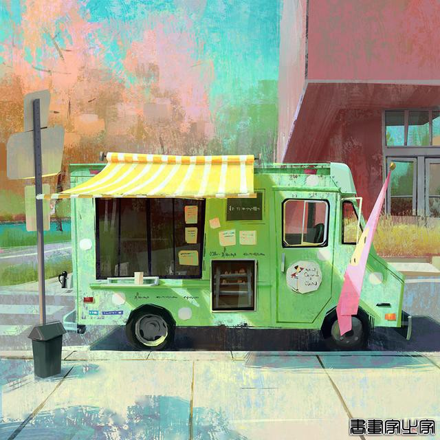 温馨的画风！Tommy Kim街景插画作品-15.jpg