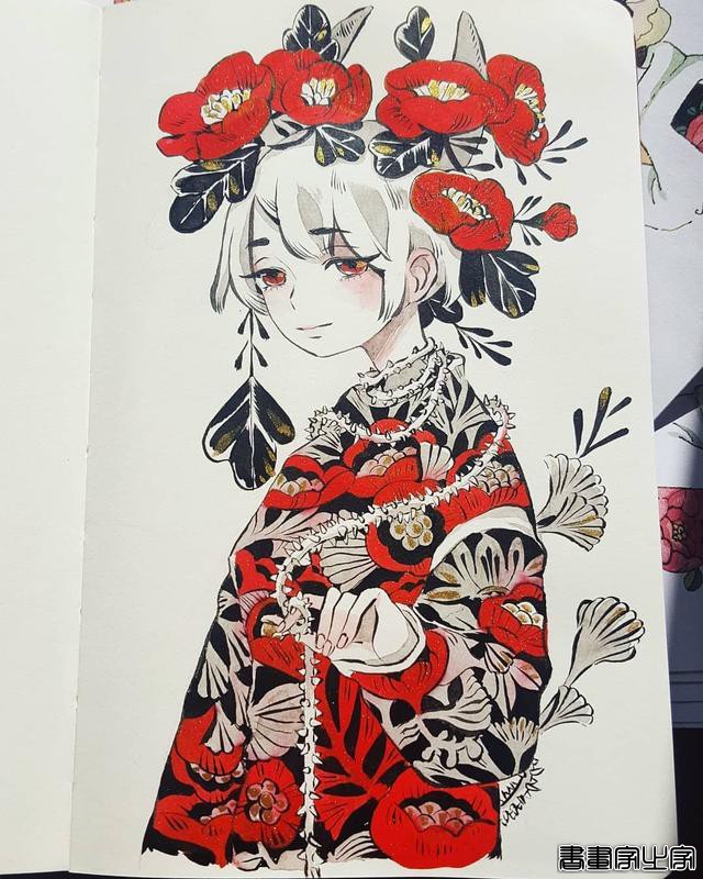 插画师 marutibitamin 笔下的一组水彩人物手绘 ? ???-5.jpg