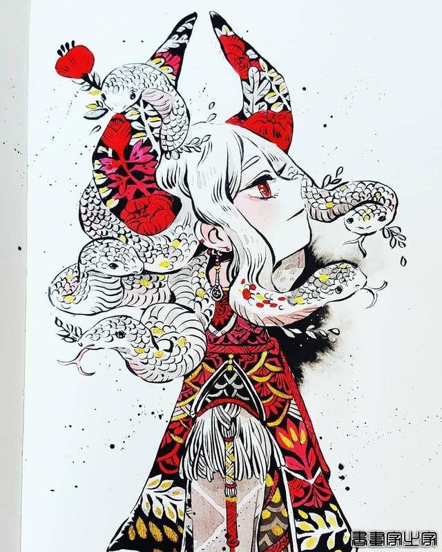 插画师 marutibitamin 笔下的一组水彩人物手绘 ? ???-6.jpg