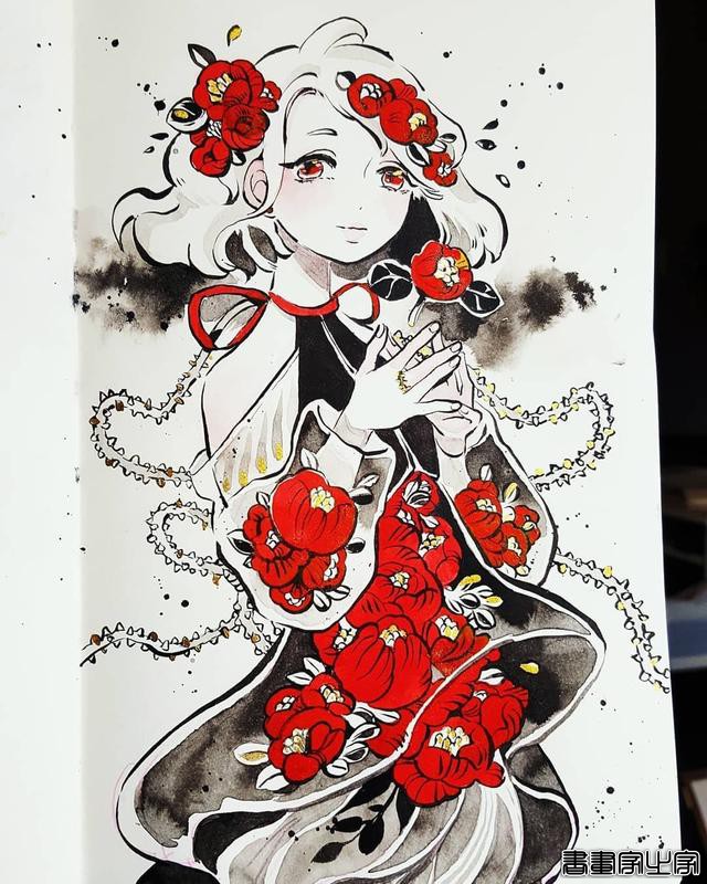 插画师 marutibitamin 笔下的一组水彩人物手绘 ? ???-9.jpg