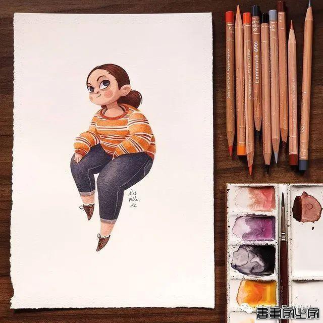 手绘丨颜色超好看的水彩插画，可爱至极的笔触勾勒出生活最自然丰富的景致-9.jpg