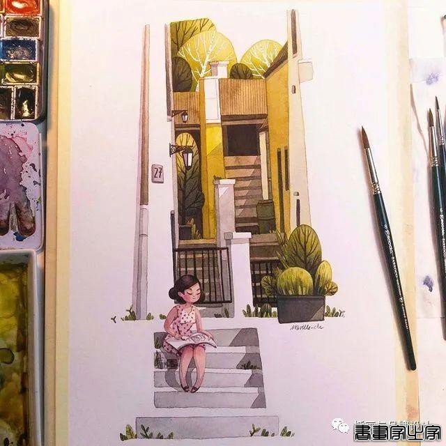 手绘丨颜色超好看的水彩插画，可爱至极的笔触勾勒出生活最自然丰富的景致-14.jpg