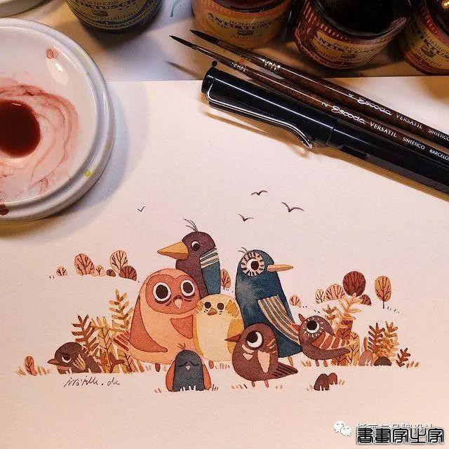手绘丨颜色超好看的水彩插画，可爱至极的笔触勾勒出生活最自然丰富的景致-16.jpg