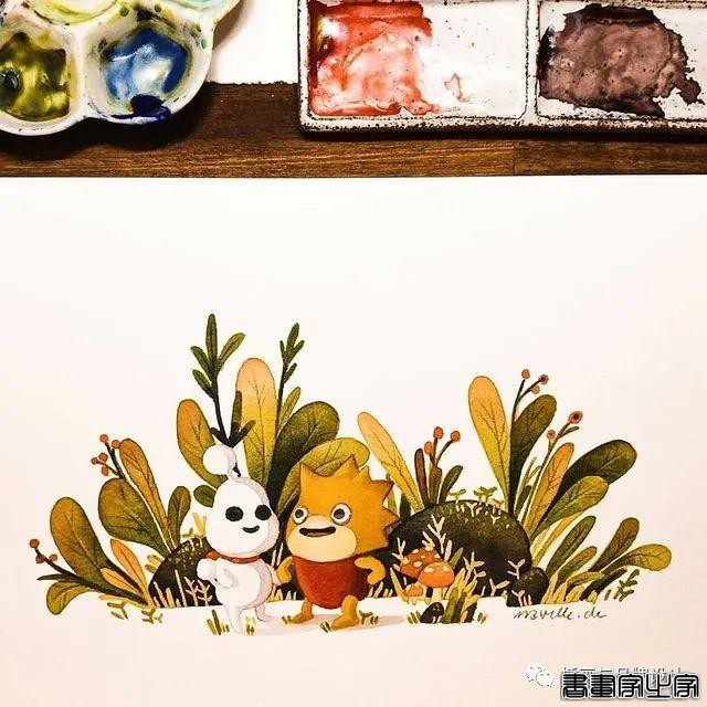 手绘丨颜色超好看的水彩插画，可爱至极的笔触勾勒出生活最自然丰富的景致-18.jpg