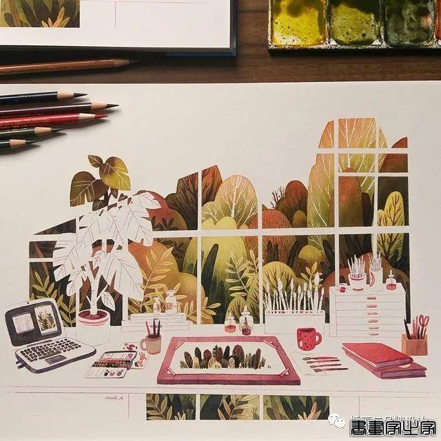 手绘丨颜色超好看的水彩插画，可爱至极的笔触勾勒出生活最自然丰富的景致-21.jpg