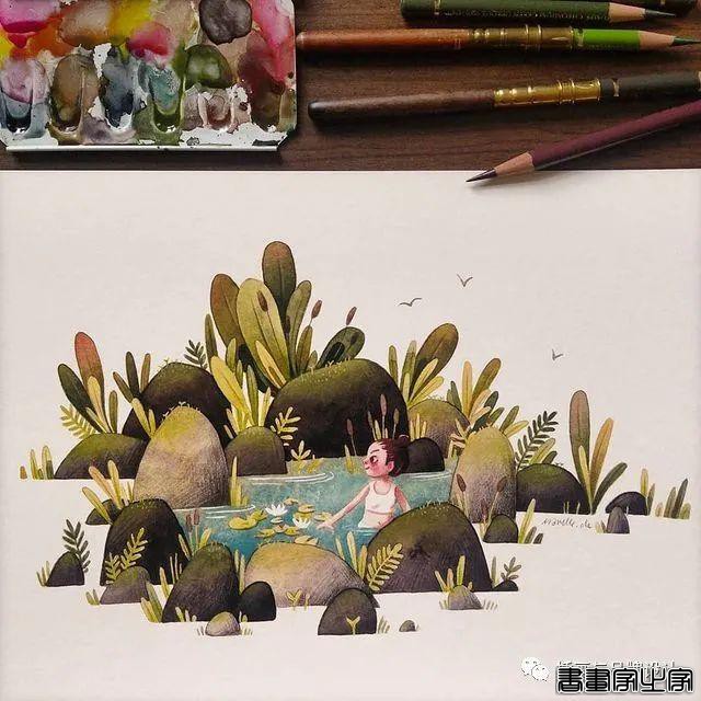 手绘丨颜色超好看的水彩插画，可爱至极的笔触勾勒出生活最自然丰富的景致-22.jpg