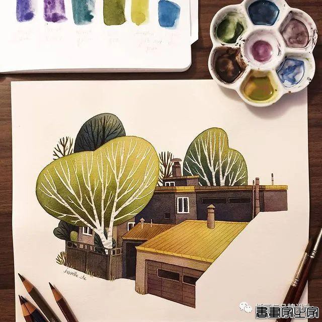 手绘丨颜色超好看的水彩插画，可爱至极的笔触勾勒出生活最自然丰富的景致-26.jpg