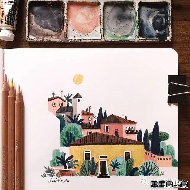 手绘丨颜色超好看的水彩插画，可爱至极的笔触勾勒出生活最自然丰富的景致-25.jpg