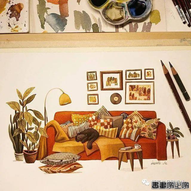 手绘丨颜色超好看的水彩插画，可爱至极的笔触勾勒出生活最自然丰富的景致-30.jpg
