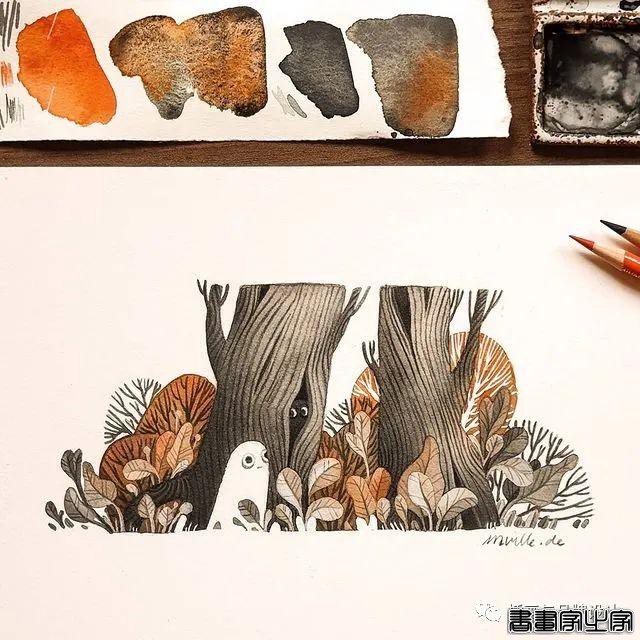 手绘丨颜色超好看的水彩插画，可爱至极的笔触勾勒出生活最自然丰富的景致-40.jpg