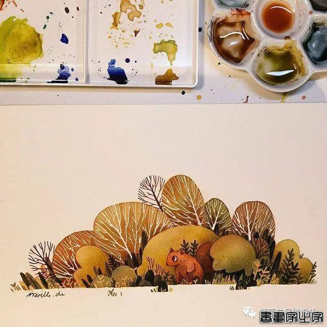 手绘丨颜色超好看的水彩插画，可爱至极的笔触勾勒出生活最自然丰富的景致-37.jpg