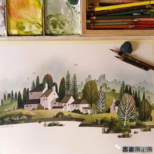 手绘丨颜色超好看的水彩插画，可爱至极的笔触勾勒出生活最自然丰富的景致-45.jpg