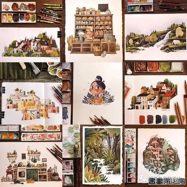 手绘丨颜色超好看的水彩插画，可爱至极的笔触勾勒出生活最自然丰富的景致-59.jpg