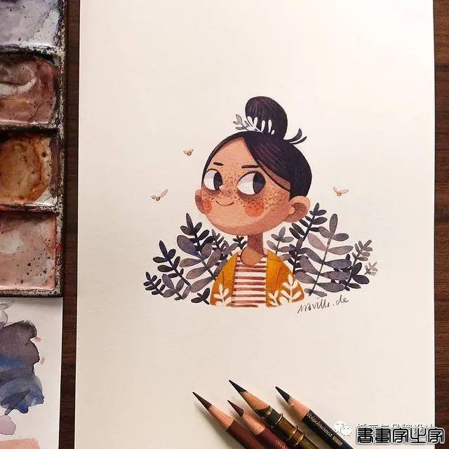 手绘丨颜色超好看的水彩插画，可爱至极的笔触勾勒出生活最自然丰富的景致-62.jpg