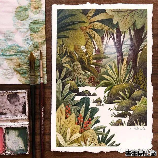 手绘丨颜色超好看的水彩插画，可爱至极的笔触勾勒出生活最自然丰富的景致-65.jpg