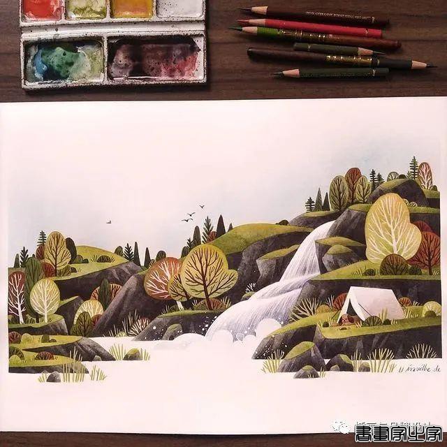 手绘丨颜色超好看的水彩插画，可爱至极的笔触勾勒出生活最自然丰富的景致-68.jpg