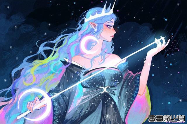 魔法少女系列插画，甜美温柔的画风，画面美好且奇幻-4.jpg