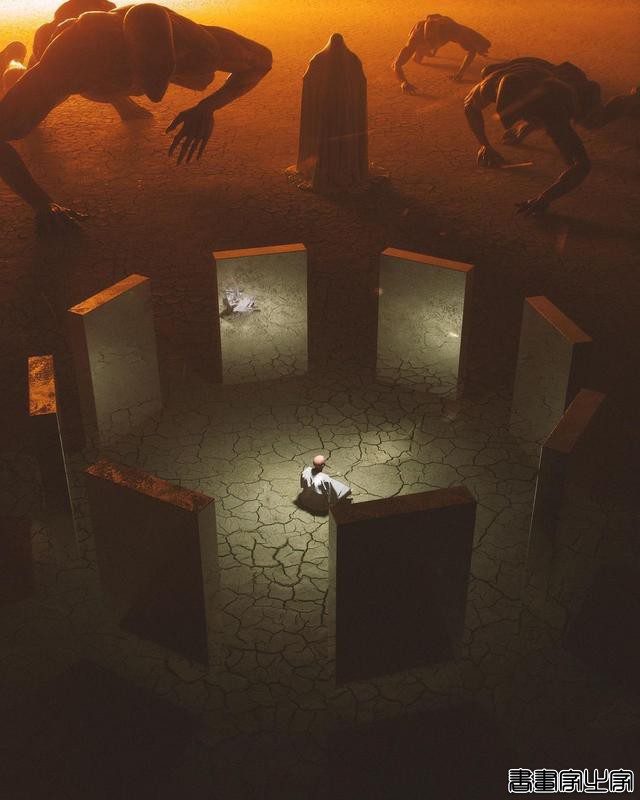 科技+宗教诞生的神，充满想象力的恢弘3D插画作品-8.jpg
