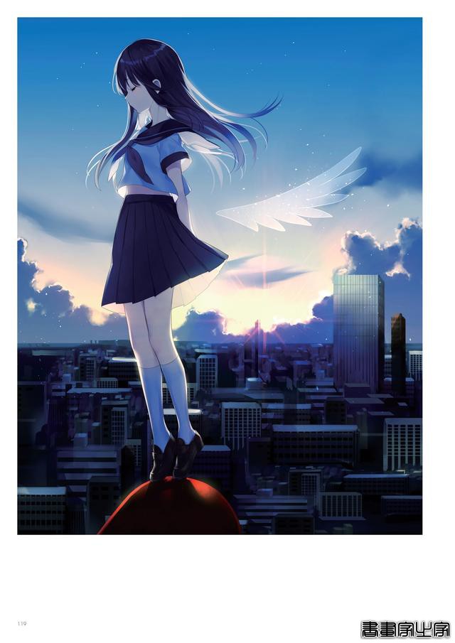 画集Astra插画欣赏，以天空和少女为主题，充满透明感的人物画风-68.jpg