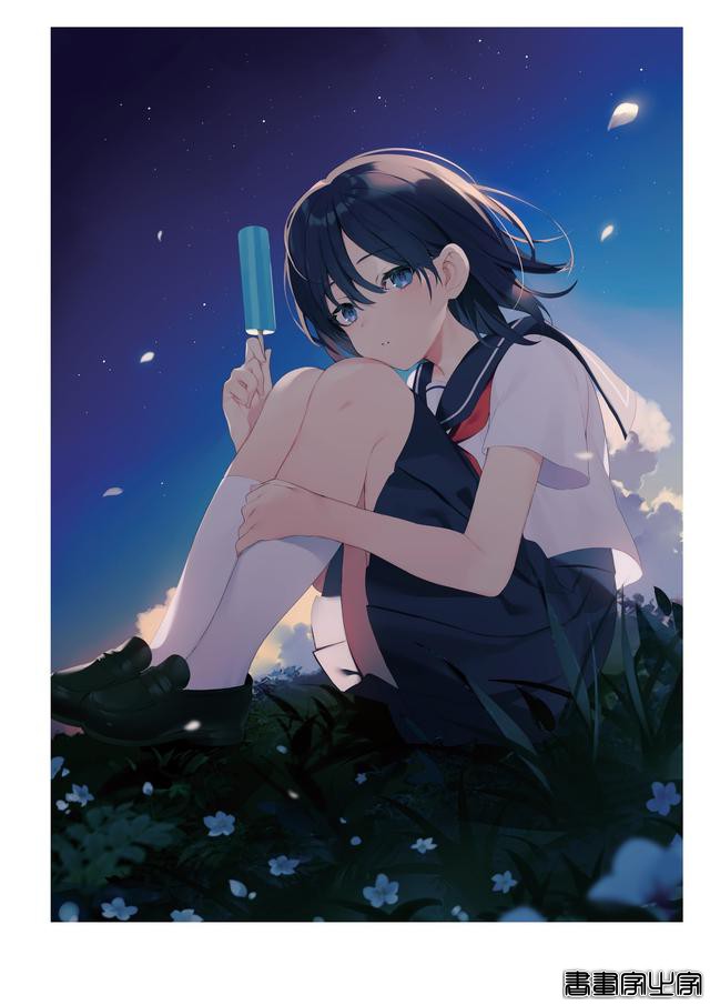 画集Astra插画欣赏，以天空和少女为主题，充满透明感的人物画风-79.jpg