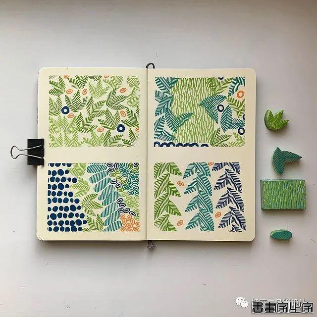 手绘丨太适合手账了！大小疏密有致的纹理搭配，干净清爽的色彩装饰-4.jpg
