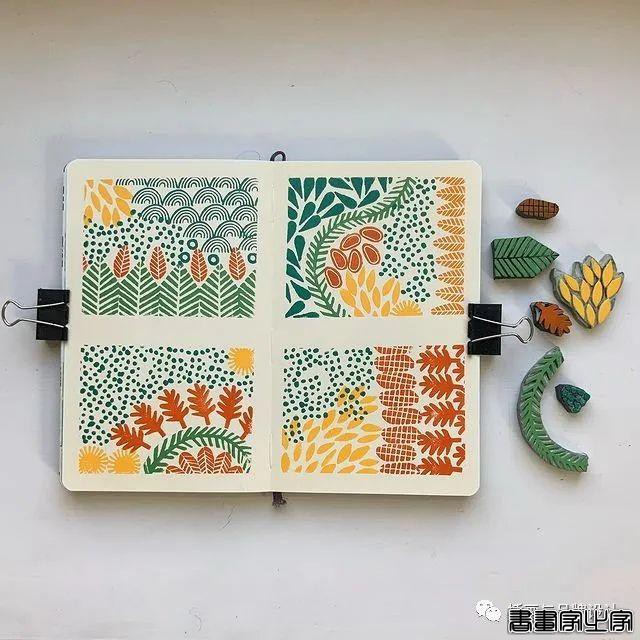 手绘丨太适合手账了！大小疏密有致的纹理搭配，干净清爽的色彩装饰-5.jpg