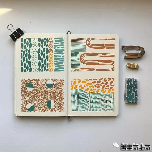 手绘丨太适合手账了！大小疏密有致的纹理搭配，干净清爽的色彩装饰-7.jpg