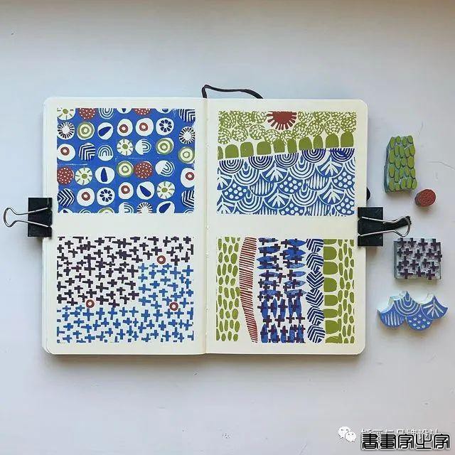 手绘丨太适合手账了！大小疏密有致的纹理搭配，干净清爽的色彩装饰-9.jpg