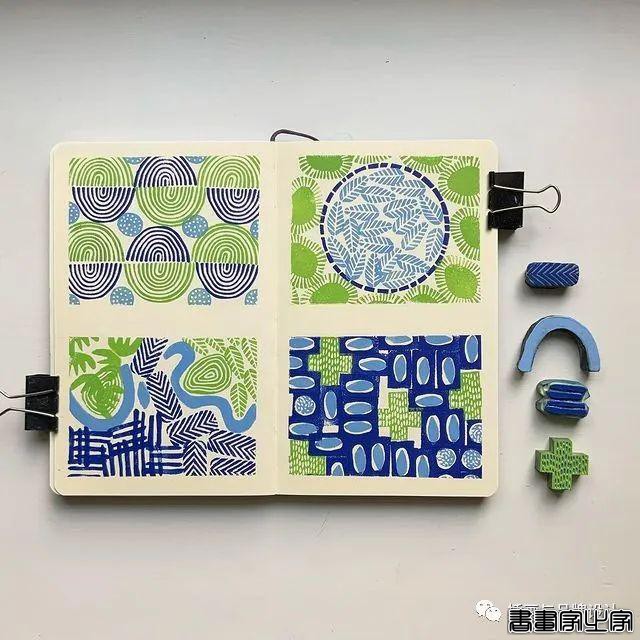 手绘丨太适合手账了！大小疏密有致的纹理搭配，干净清爽的色彩装饰-12.jpg