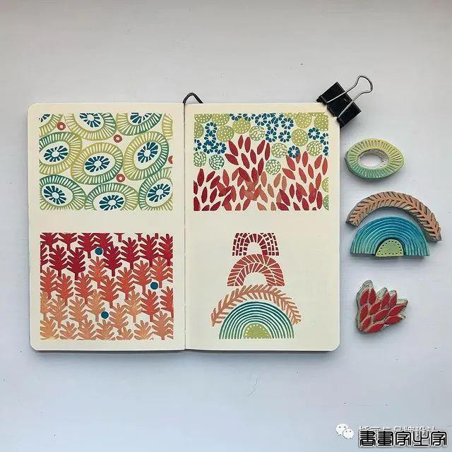 手绘丨太适合手账了！大小疏密有致的纹理搭配，干净清爽的色彩装饰-11.jpg