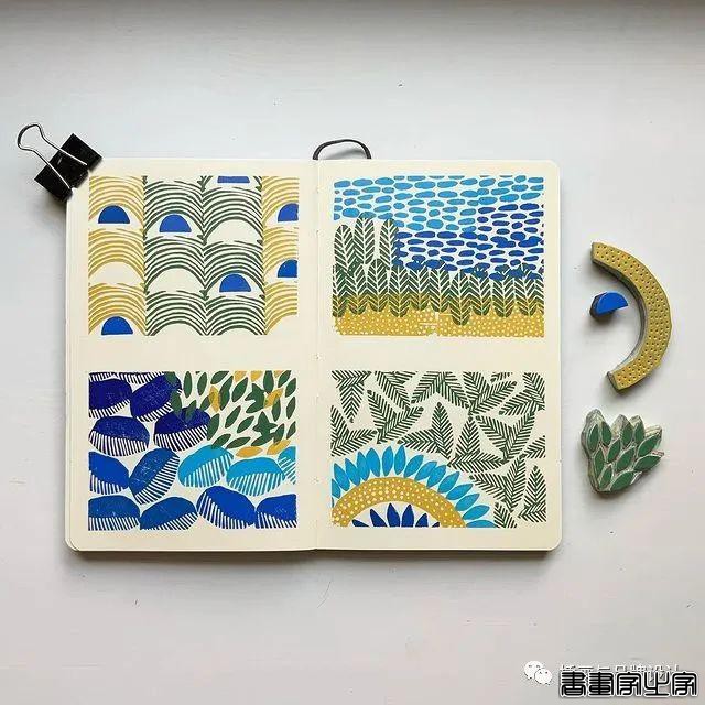 手绘丨太适合手账了！大小疏密有致的纹理搭配，干净清爽的色彩装饰-13.jpg
